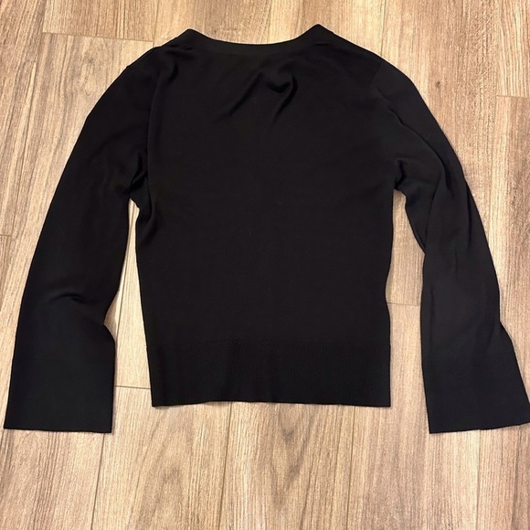 EUC Ann Taylor Loft Black V Neck Button Up Cardigan Sweater Size XS - Picture 3 of 5